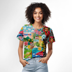 Découvrez le T-shirt Femme collage de Pardon! avec ce look inspiré de l'île de la Réunion