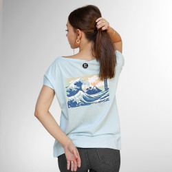 T-shirt Tsunami Run bleu clair Pardon! femme