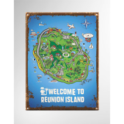 Plaque Map Réunion