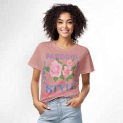T-shirt femme  Tropikal Style Pardon! - Mode locale décontractée